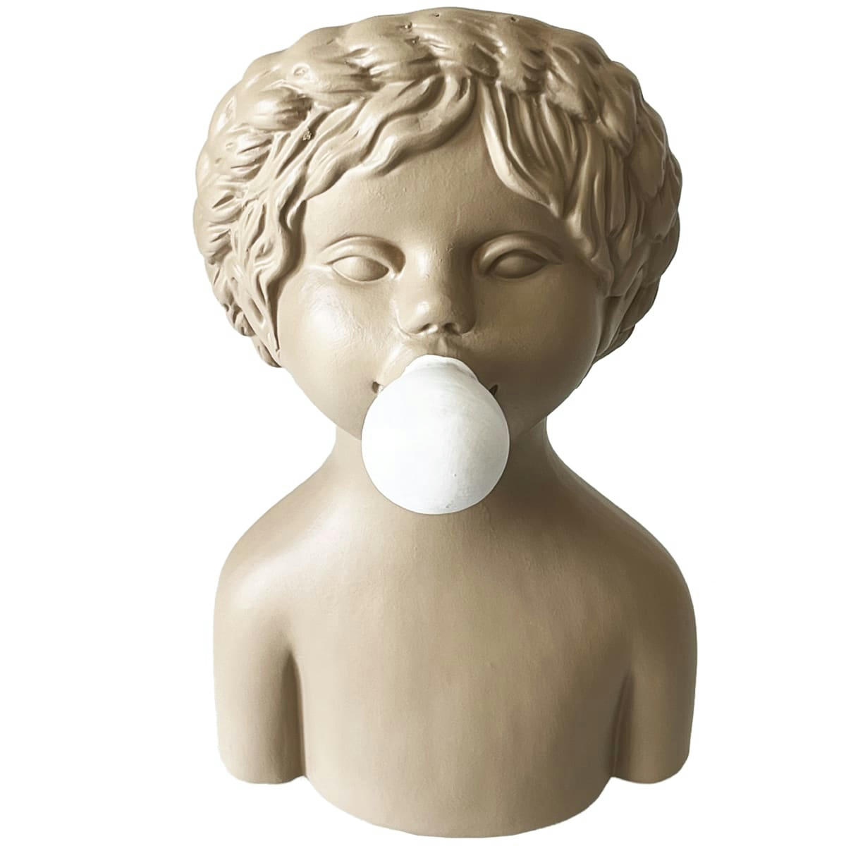 - Vase fillette Bubble taupe 26 cm