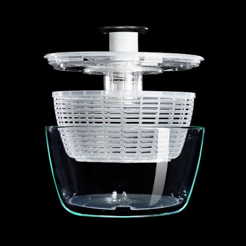 OXO Good Grips Glass Salad Spinner | Serving Bowl Lettuce Dryer