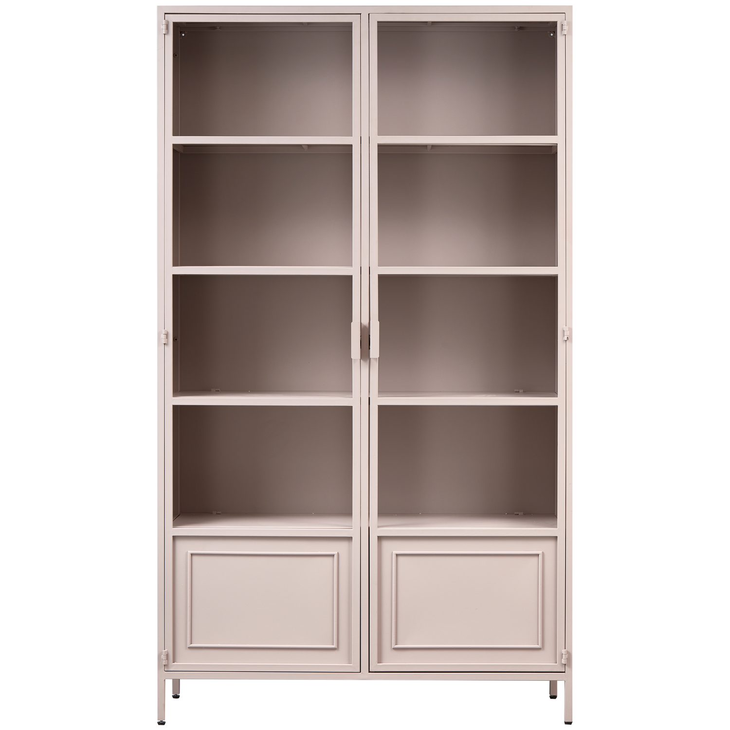 WOOOD vitrinekast Ronja - Metaal - Soft Pink - 189x110x43