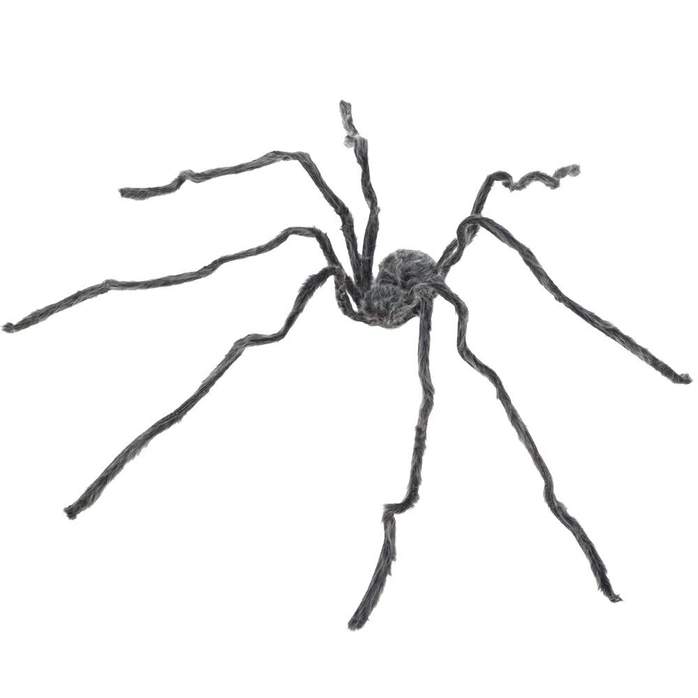 Araignée XXL Halloween lumineuse et poilue noire L230cm