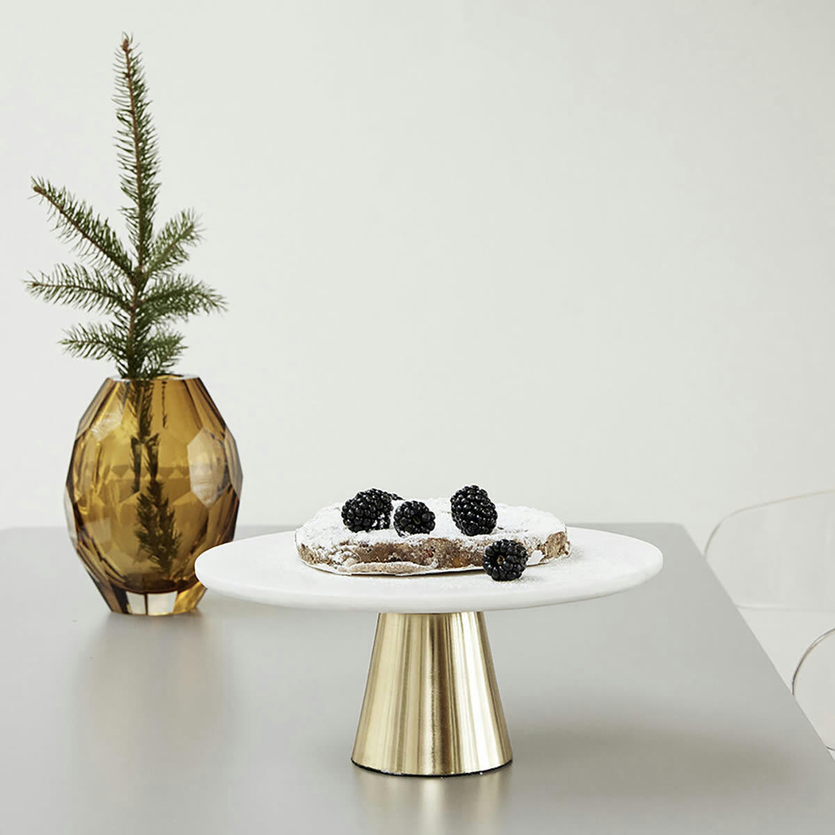 FACET - Vase en verre jaune H17