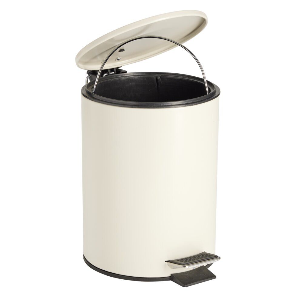 Poubelle salle de bain à pédale 3L beige Ø17xH23,5cm
