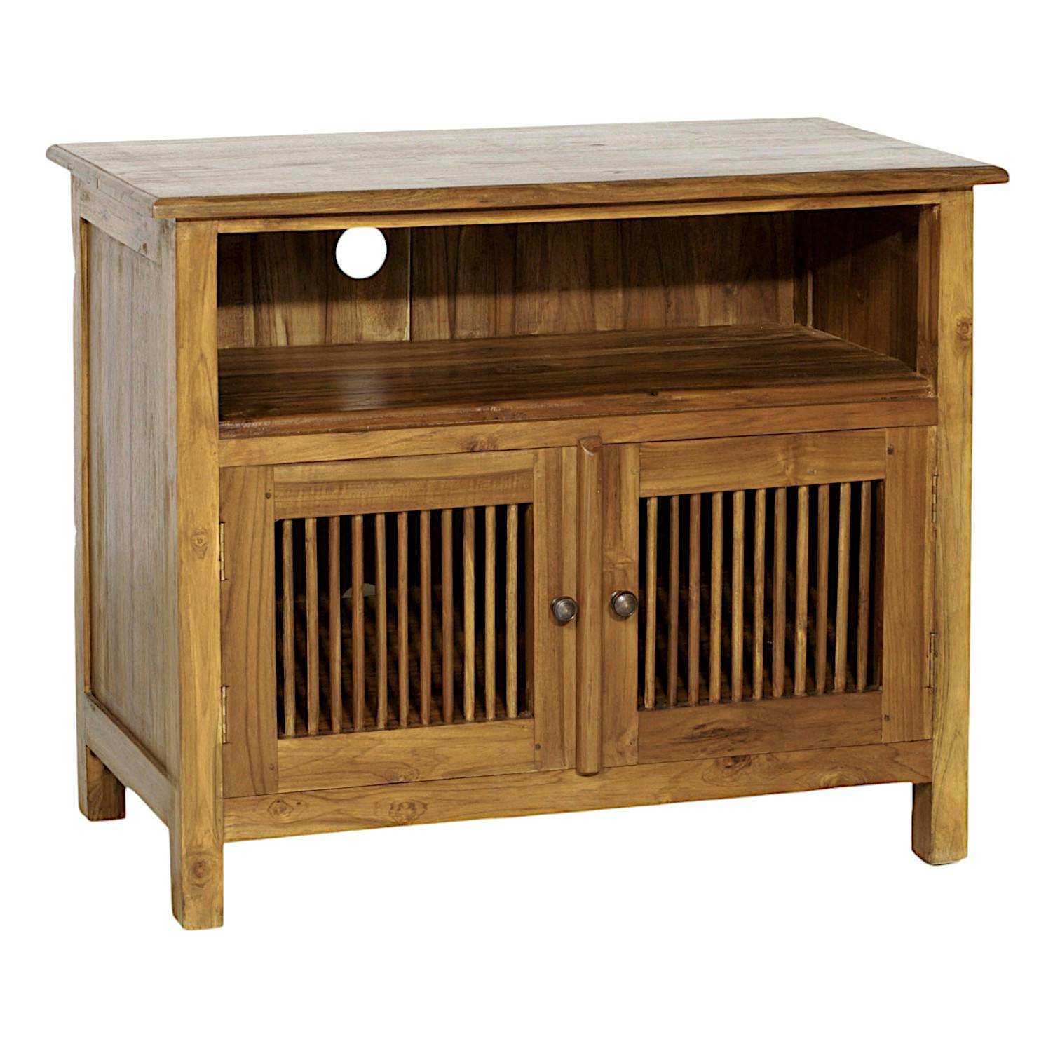 Meuble TV bois de teck 2 portes BISHO