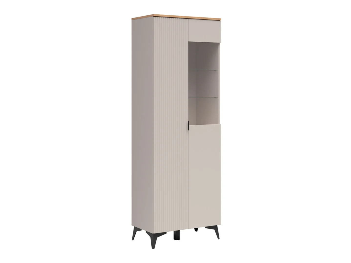 Witryna Velton 70 cm z 2 drzwiami wysoka kaszmir/dąb artisan