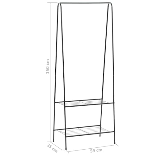 NNEVL Clothes Rack 59x35x150 cm Black