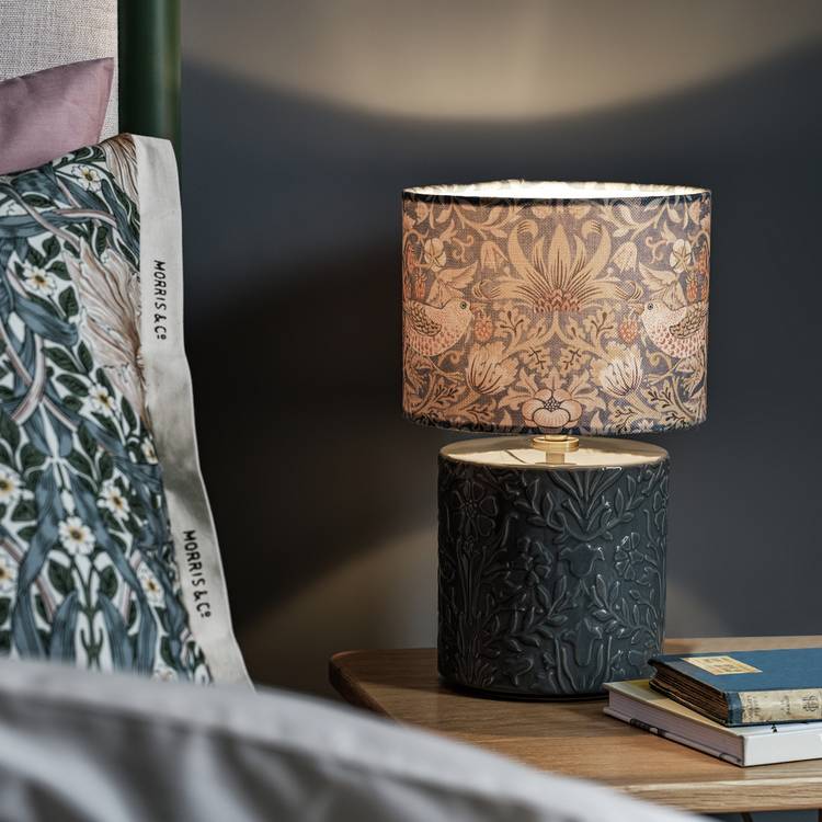 Habitat x Morris & Co. Strawberry Thief Blue Ceramic Lamp