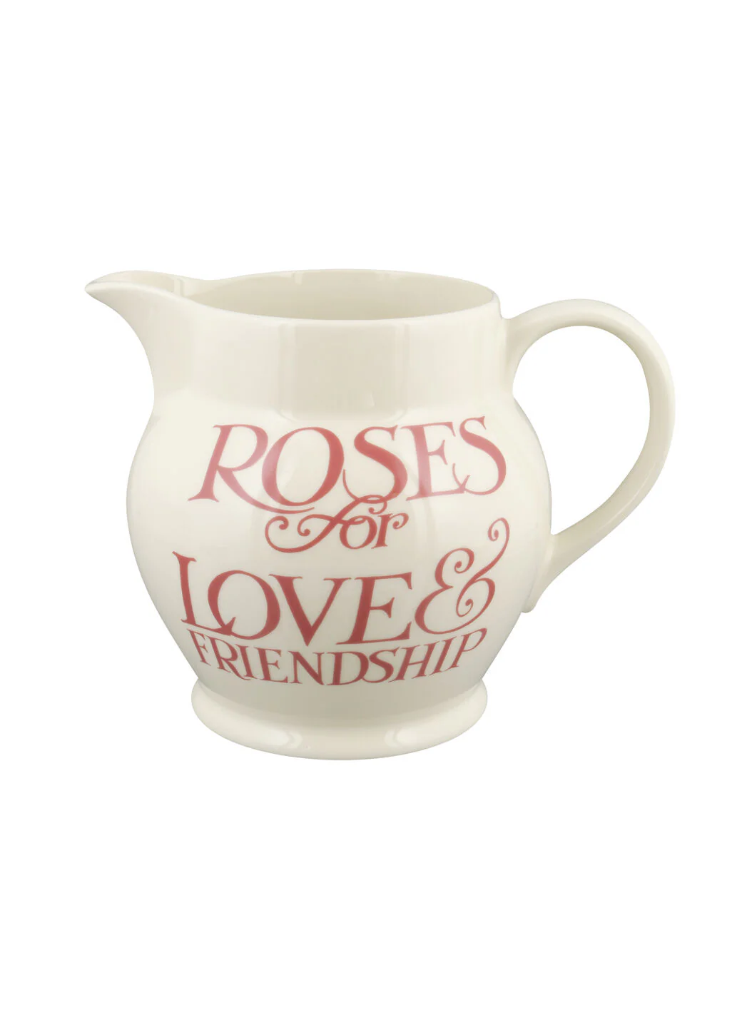 Pink Toast Roses For Love & Friendship 3 Pint Jug