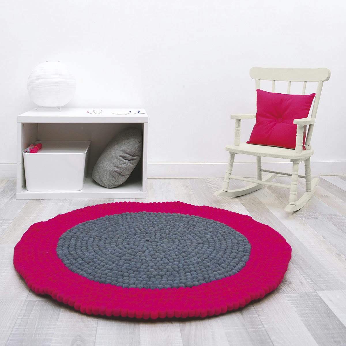 KARMA - Tapis design en Laine feutrée Rose