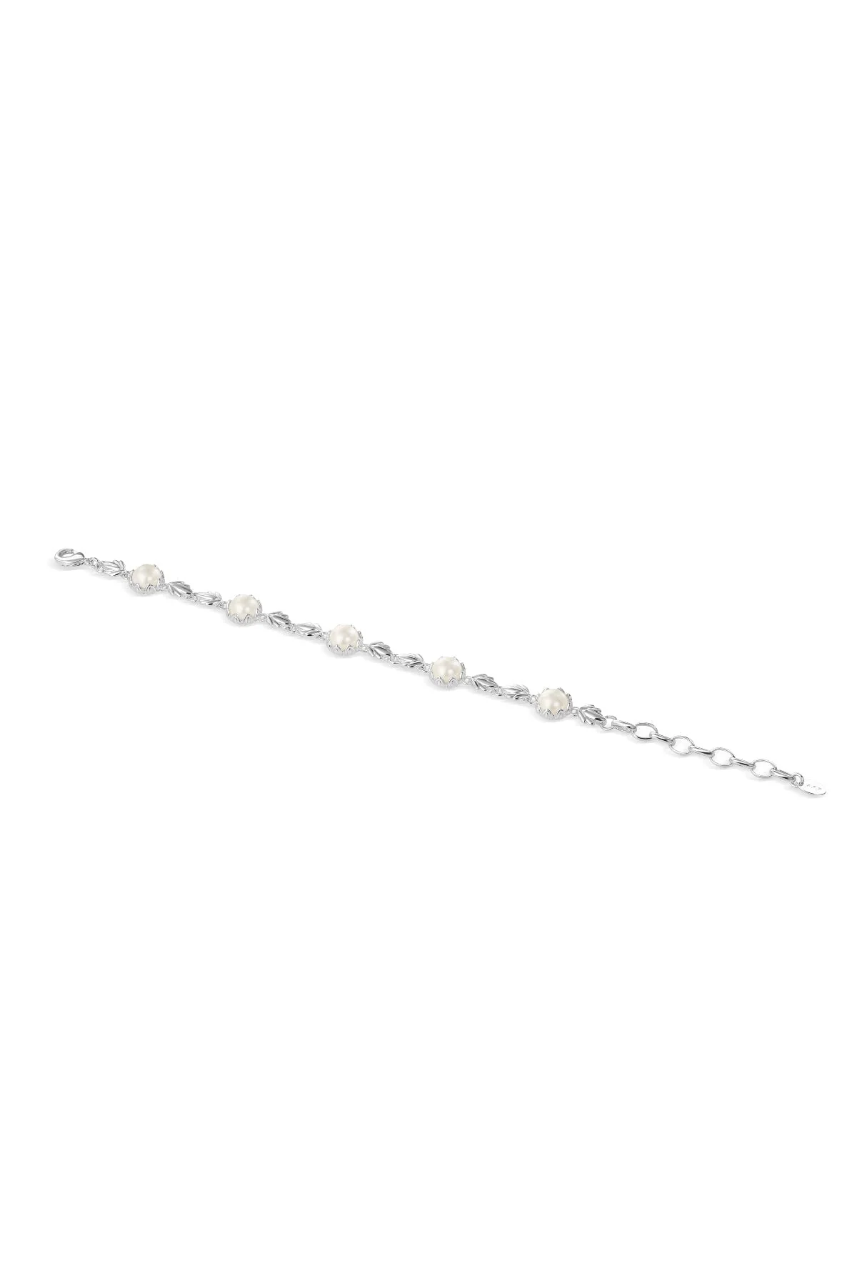 Pearl Leaf Link Bracelet