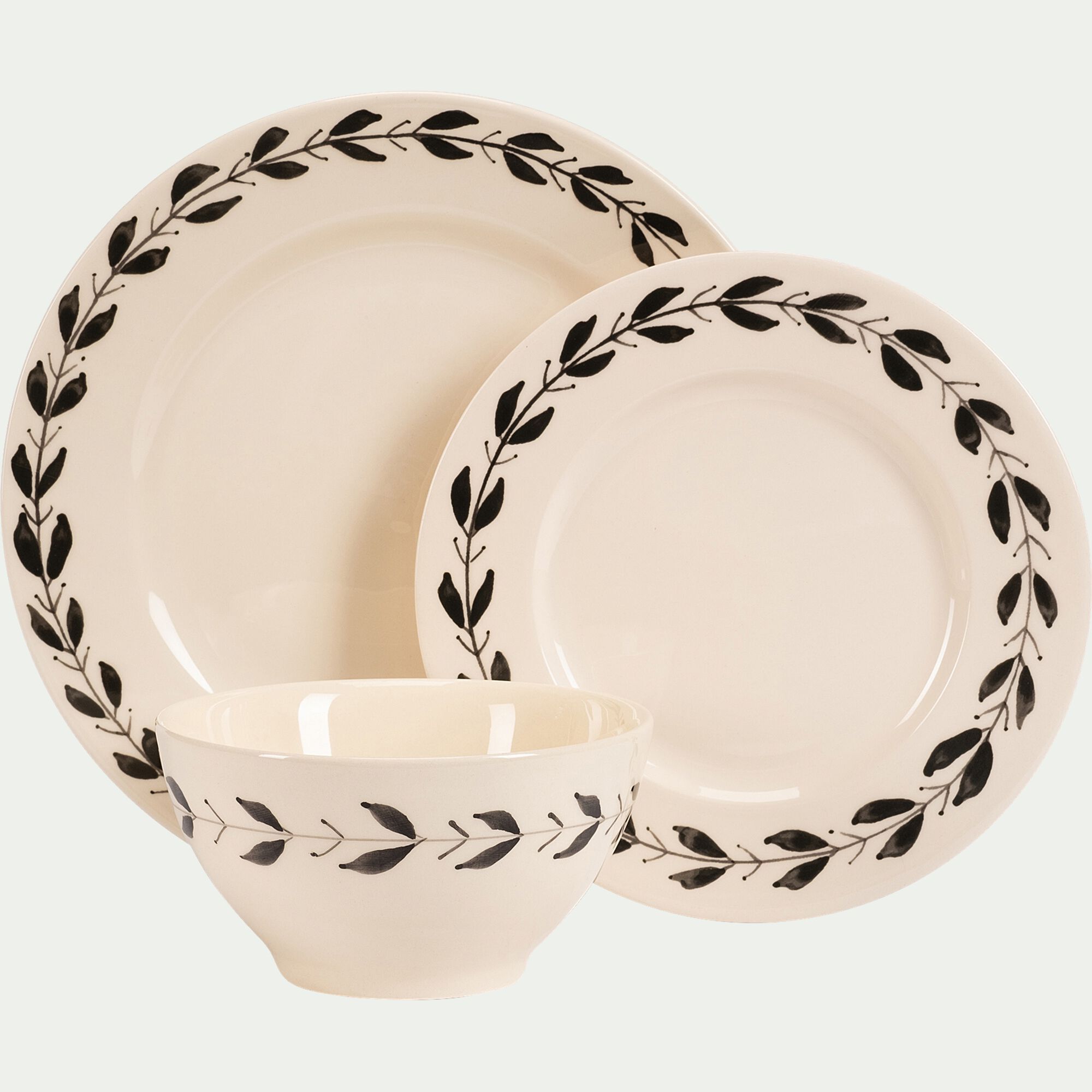 KISSOS - Assiette à dessert en faïence D22cm - blanc