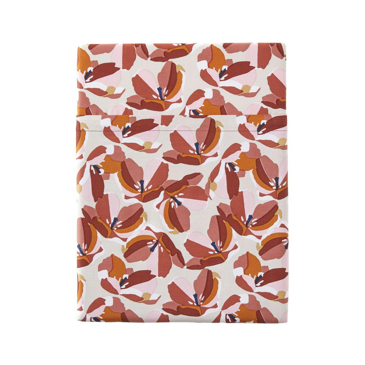 ALLEGORIA - Drap plat en percale de coton rouge 240x300