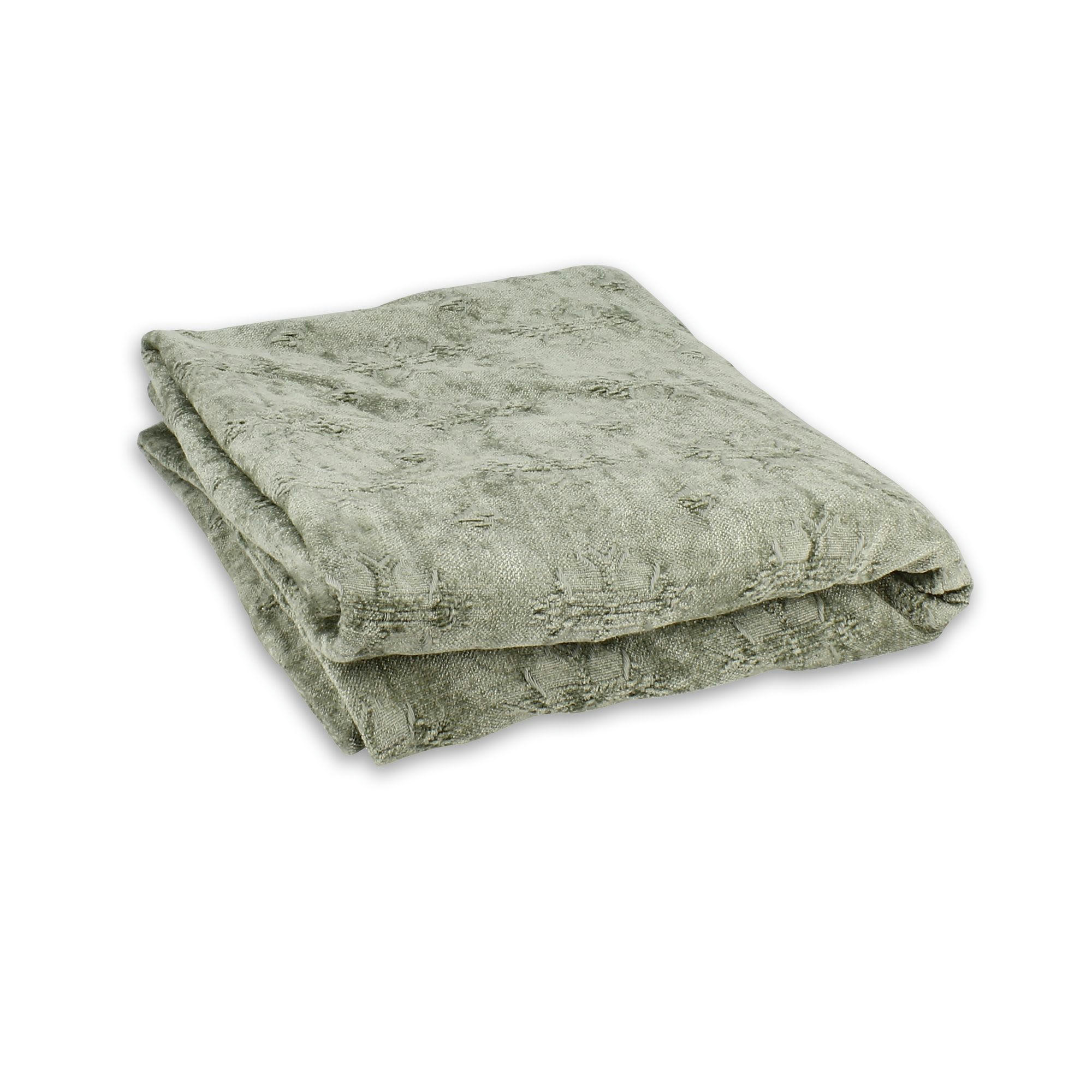 BYZANCE - Courte pointe en velours à motif vert 220cm