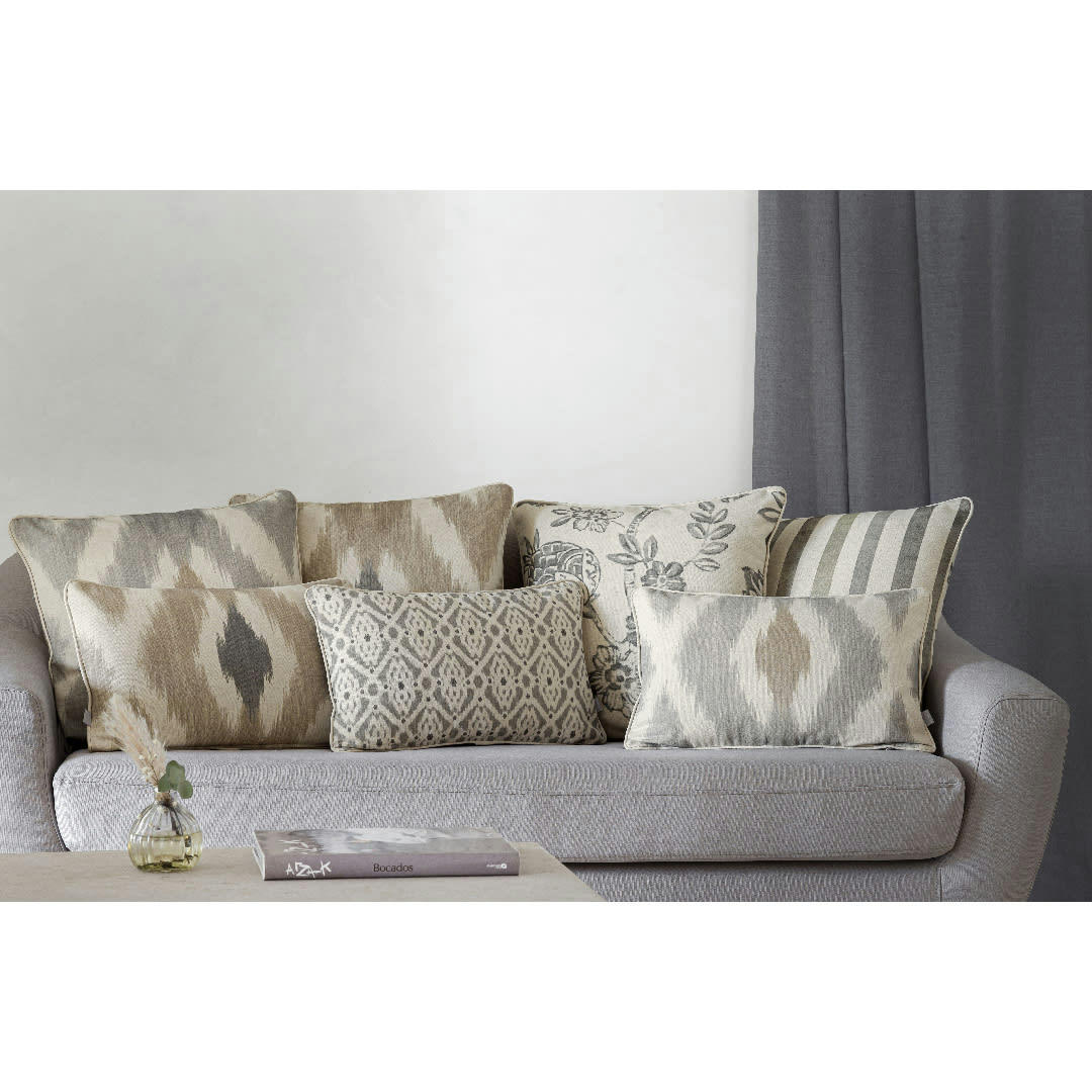 FORMENTERA CARRÉ - 2 Housses de coussins 50x50 cm gris/lin