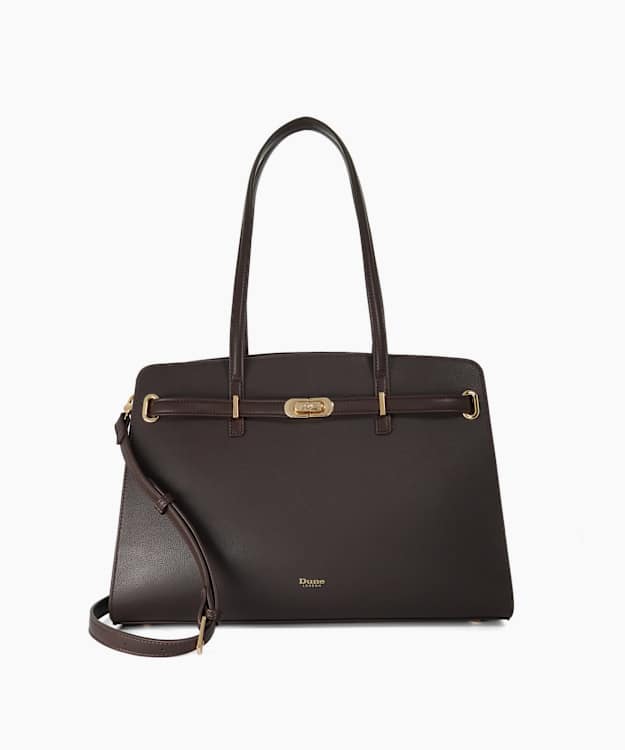 Define Dark Brown - Leather Belted Shoulder Bag