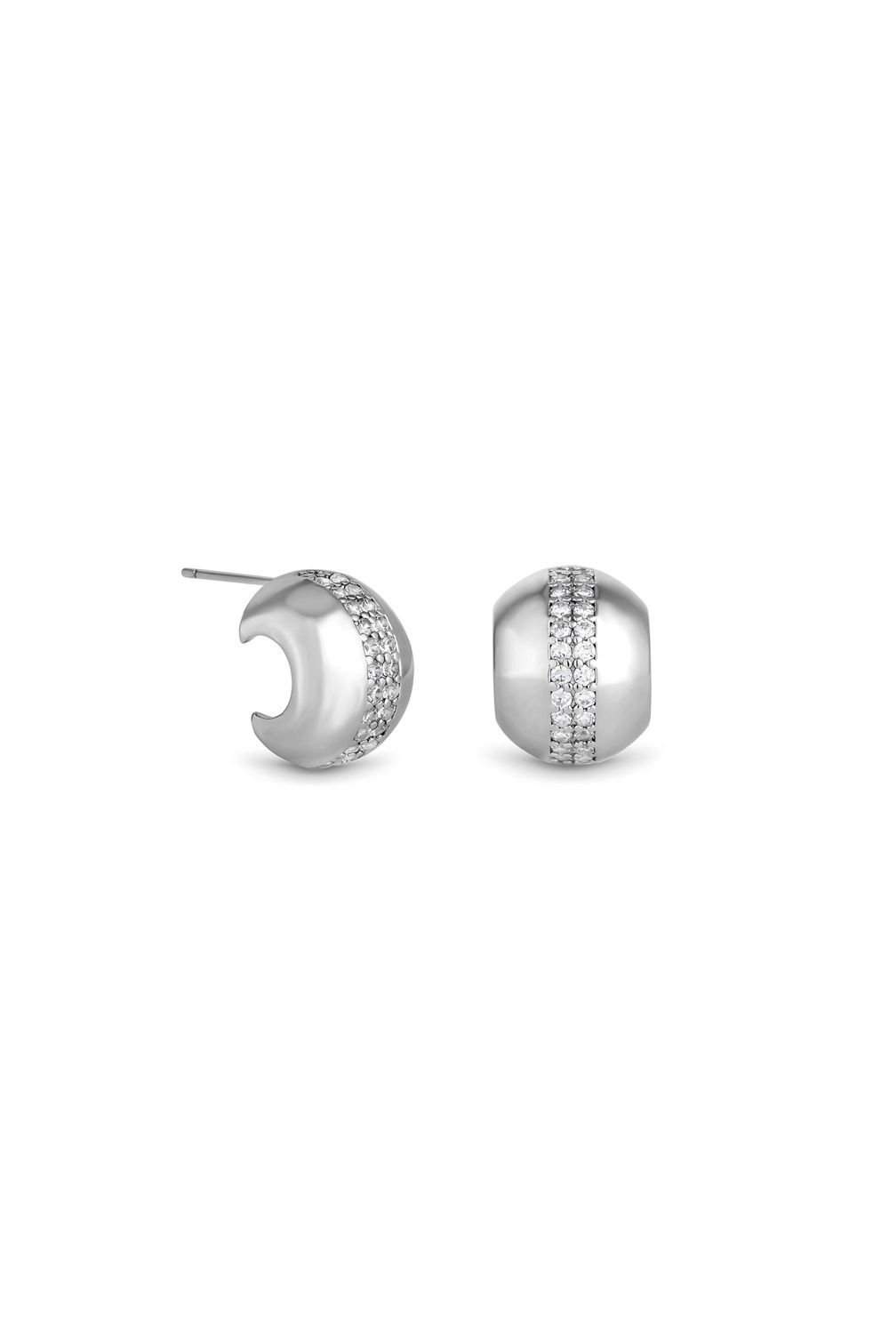 Jon Richard Jon Richard Gold Polished Crystal Dome Stud Earrings