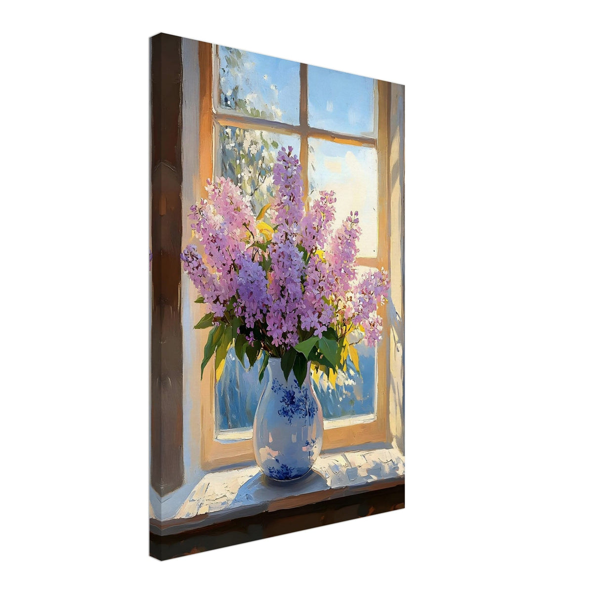 Artfulprints Canvas Golden hour blossoms canvas - 40x60 cm - Paars