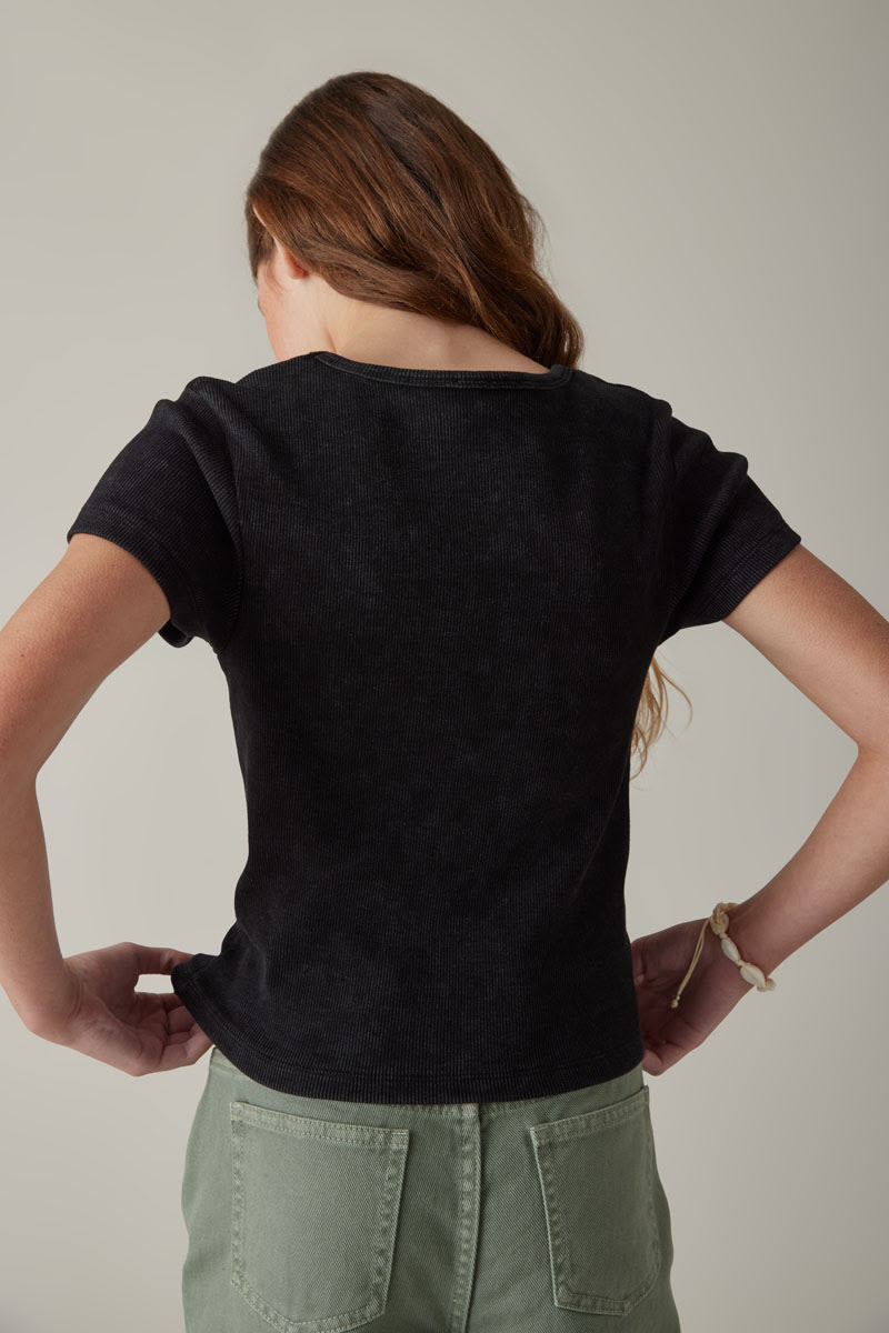 Hello Franki Retro Rib Tee for Girls