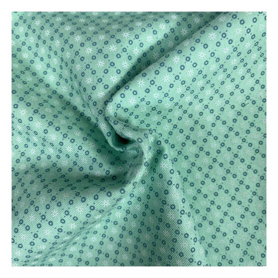 Mint Diamond Dots Polycotton Print Fabric by the Metre