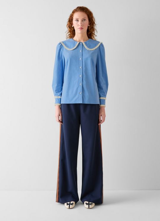 Vera Blue Colourblock Cotton Blouse