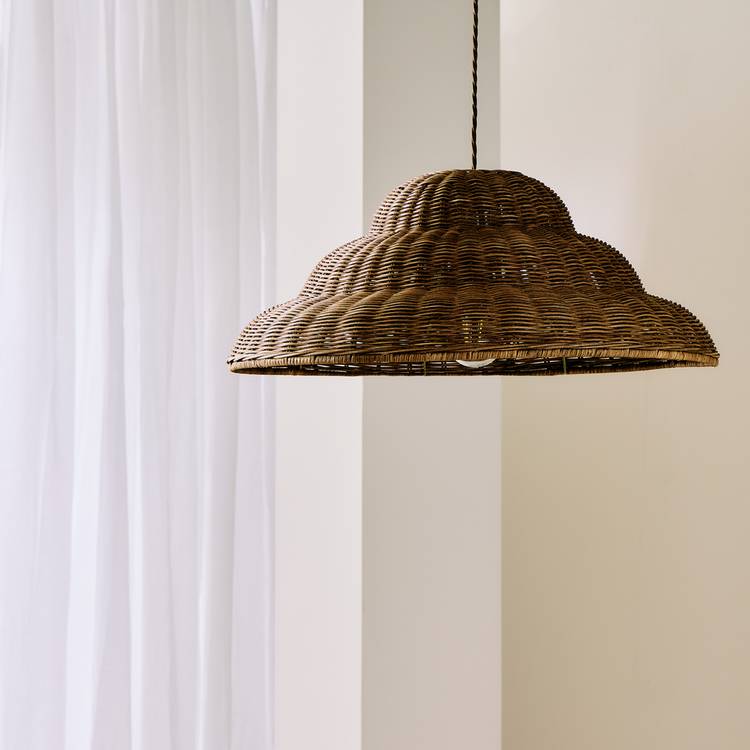 Habitat Structured Rattan Natural Easy Fit Lampshade - 50cm