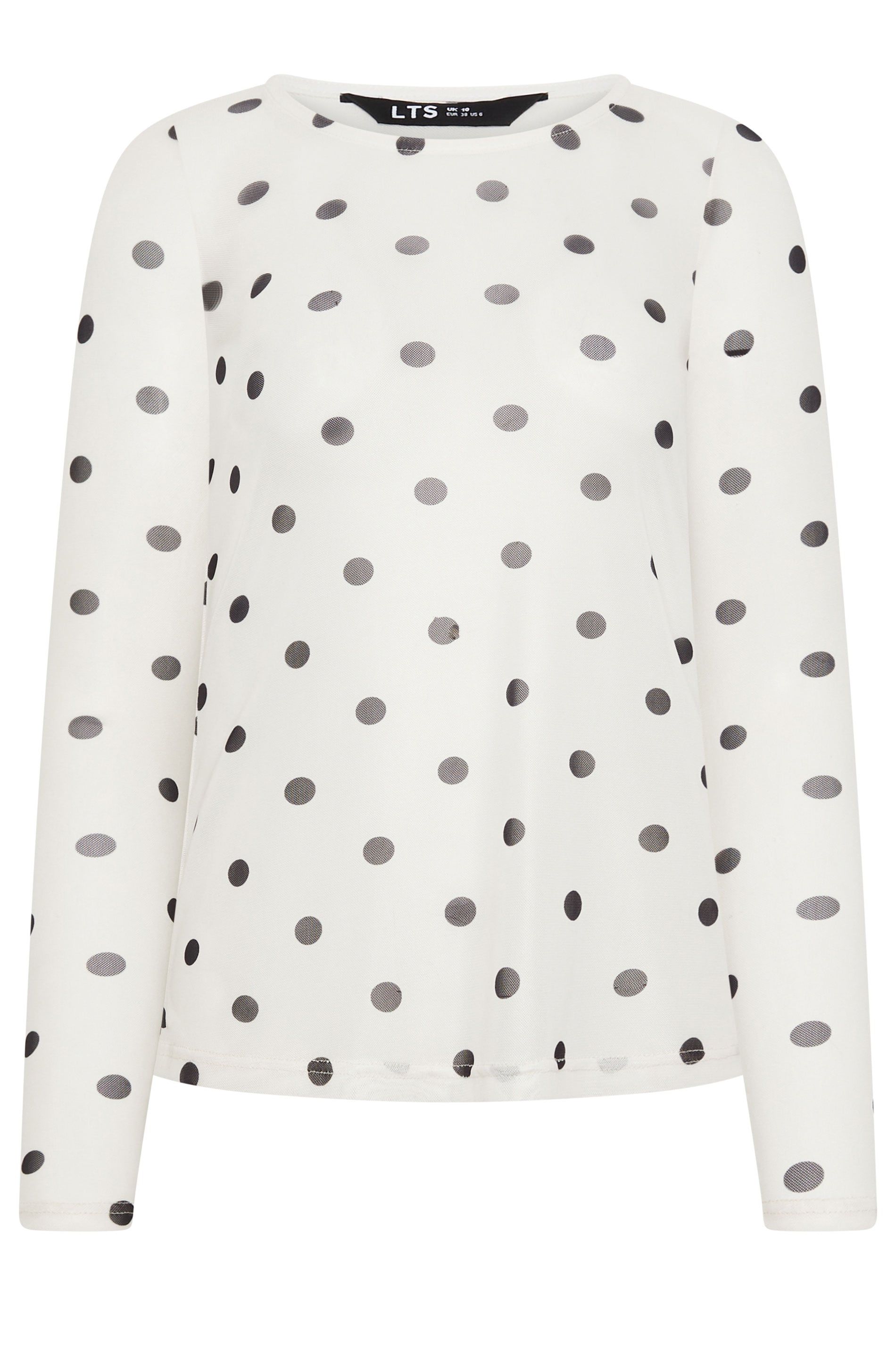Long Tall Sally Tall Polka Dot Mesh Top