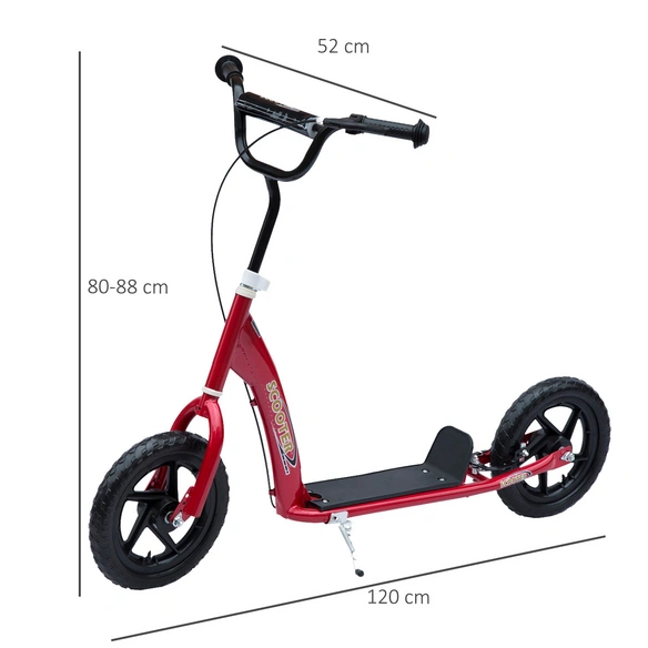 Kinderroller, mit Hinterbremse, LxBxH: 120x52x88 cm, rot