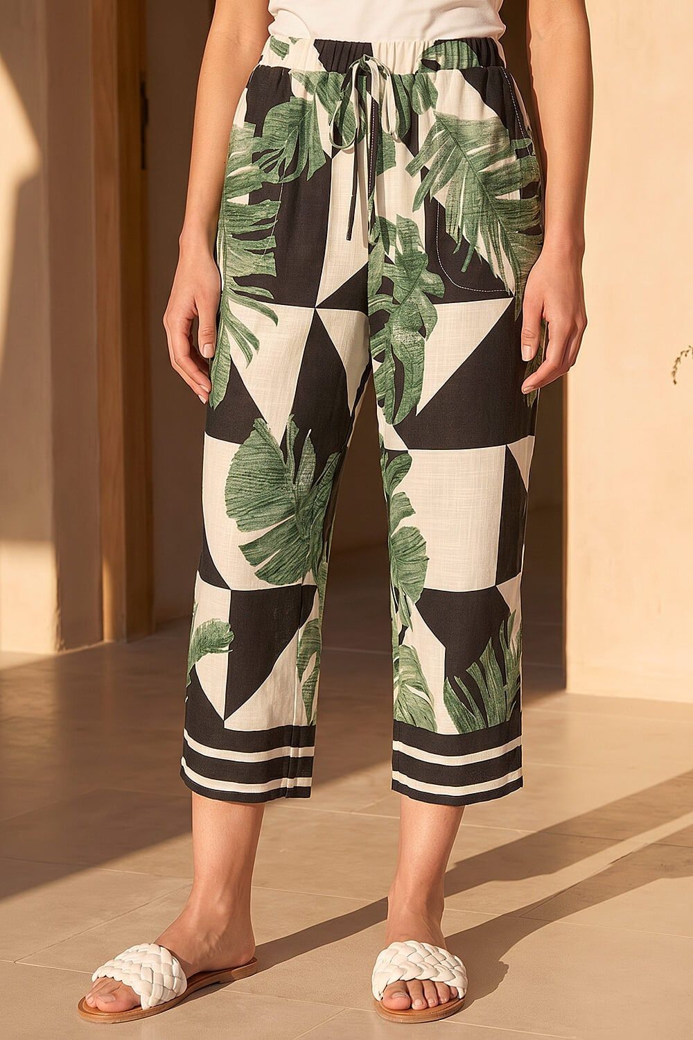 Roman Petite Leaf Print Culotte Trouser