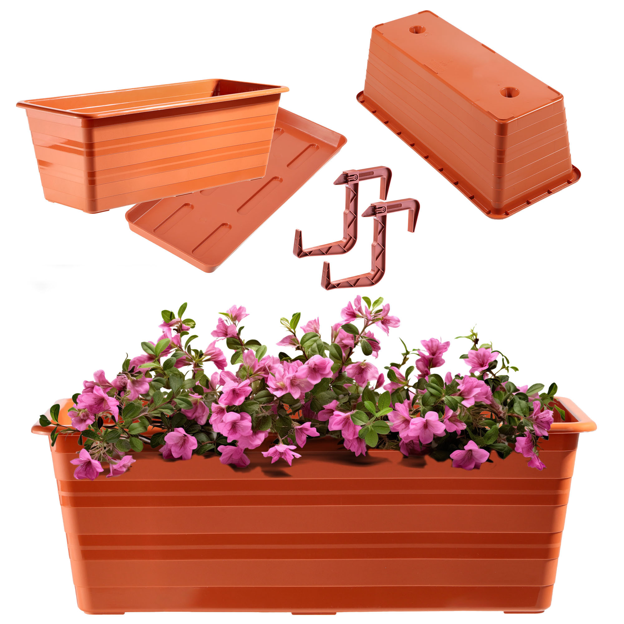 KADAX Skrzynka Balkonowa Doniczka Z Uchwytami 40cm