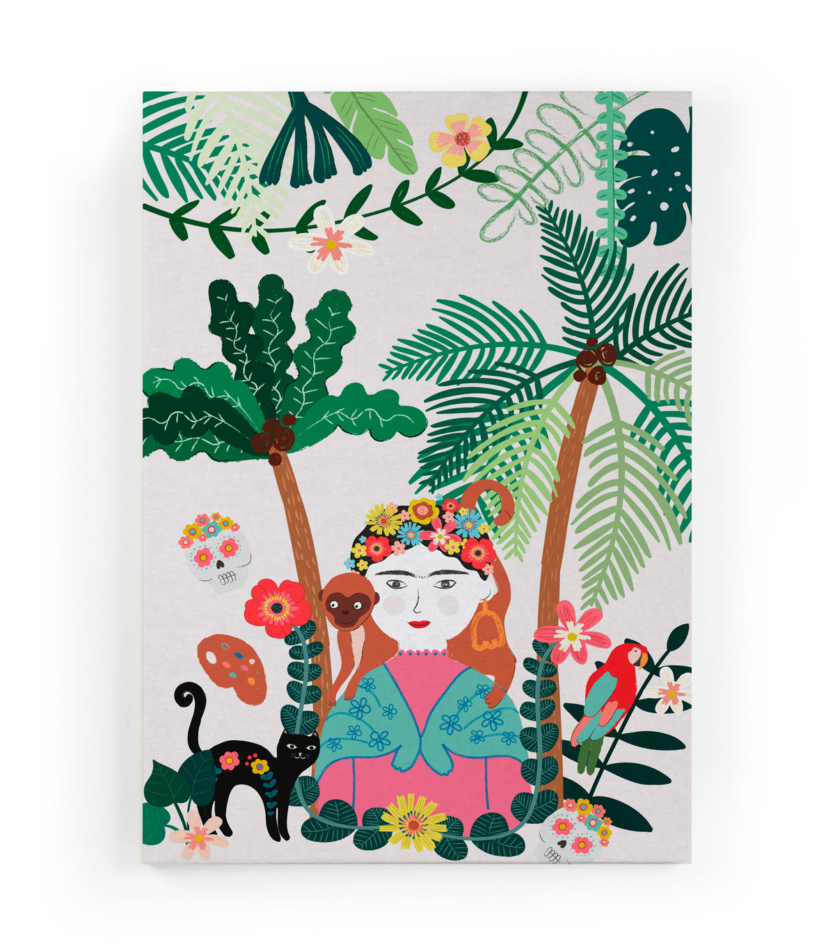 Canvas 60x40 Afdruk Frida Kahlo Kinderen