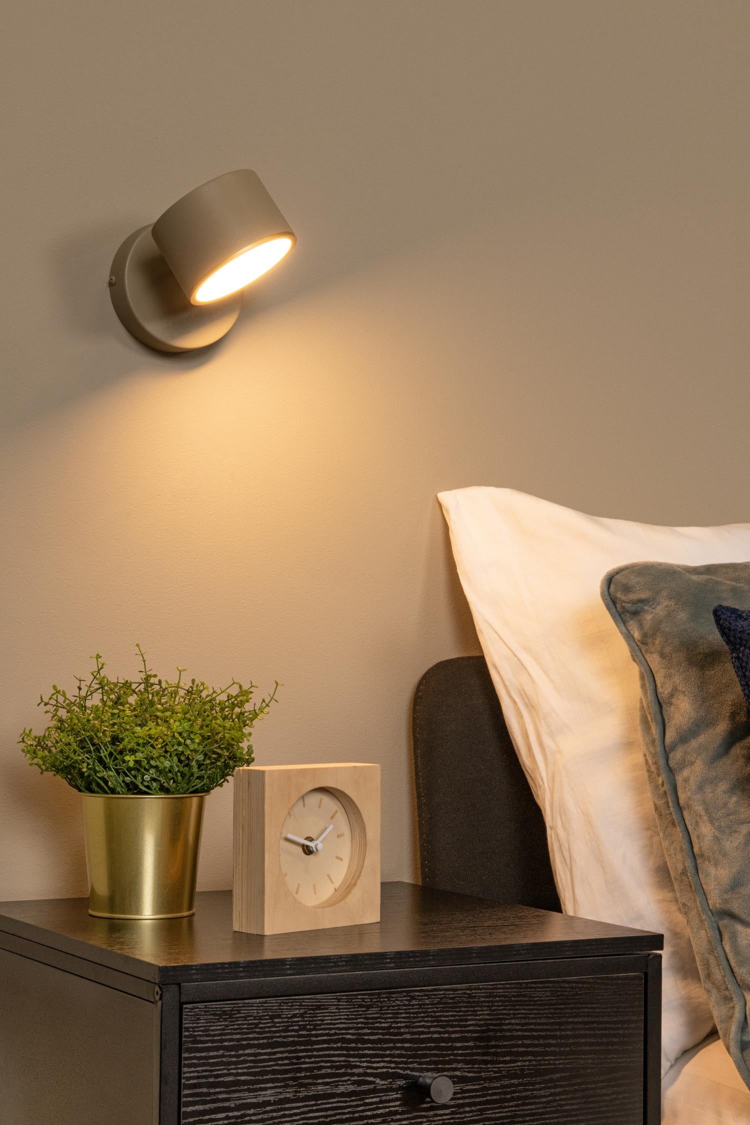 Lucide wandlamp GIAN - Geïntegreerde LED - Taupe