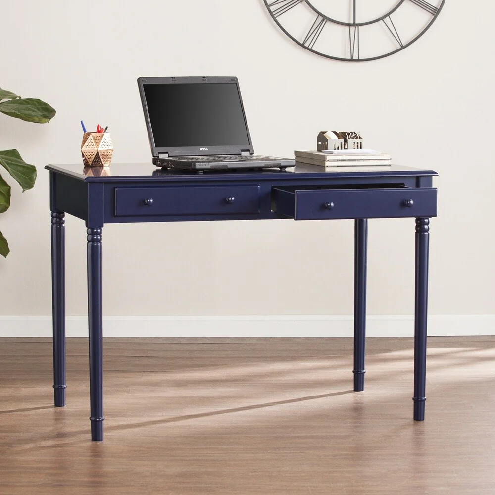 SEI Furniture Jennifer Farmhouse 2-Drawer Writing Desk - Navy