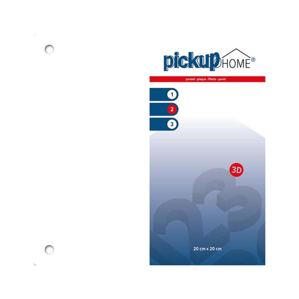 SKILT PICKUP 3D HOME PANEL HVIT 20 X 20 CM