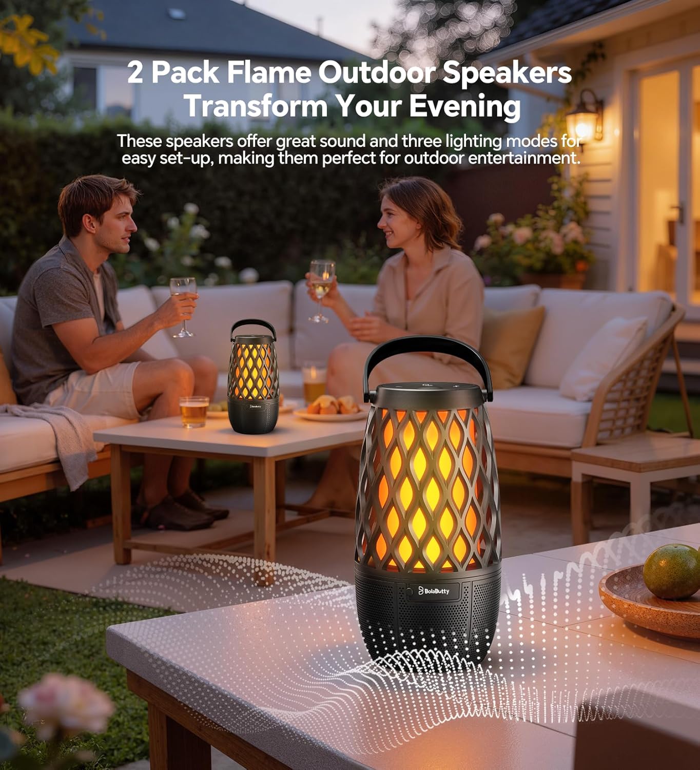Outdoor Speakers Gifts for Men Bluetooth Speaker with Lights Multi-Sync up to 100 Speakers Auto-Pairing HD Stereo Sound Cool Stuff House Warming Gifts IPX5 Waterproof Lantern for Camp|Patio|Pool|Yard