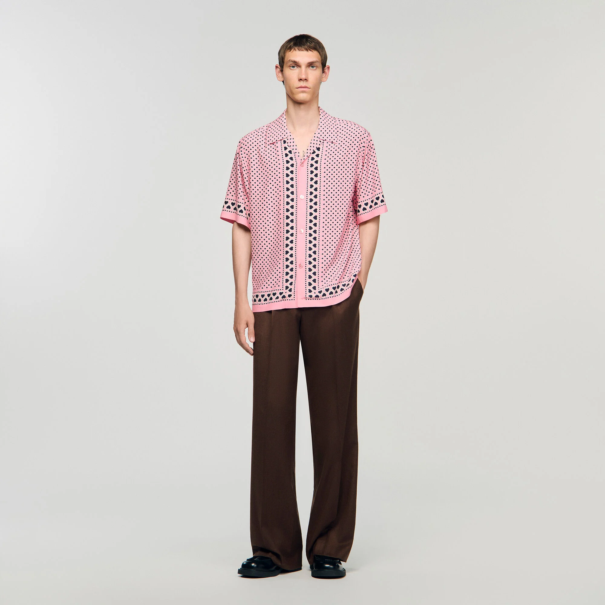 Chemise fluide à imprimé cœur