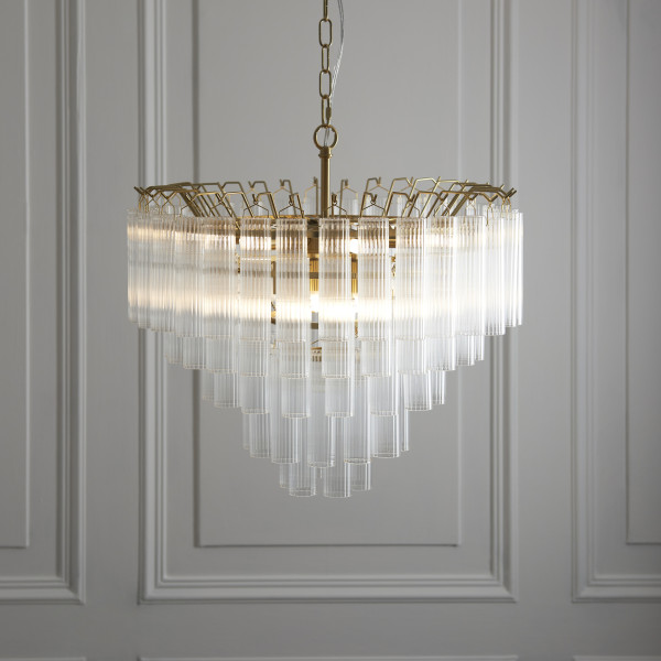 Żyrandol TOULOUSE satynowy mosiężny 12xG9x15W wym:196x50x50cm IP20 Endon