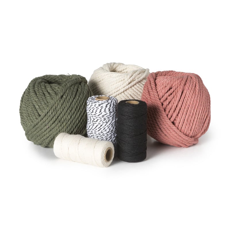 Macrame koord - zwart - 2mm