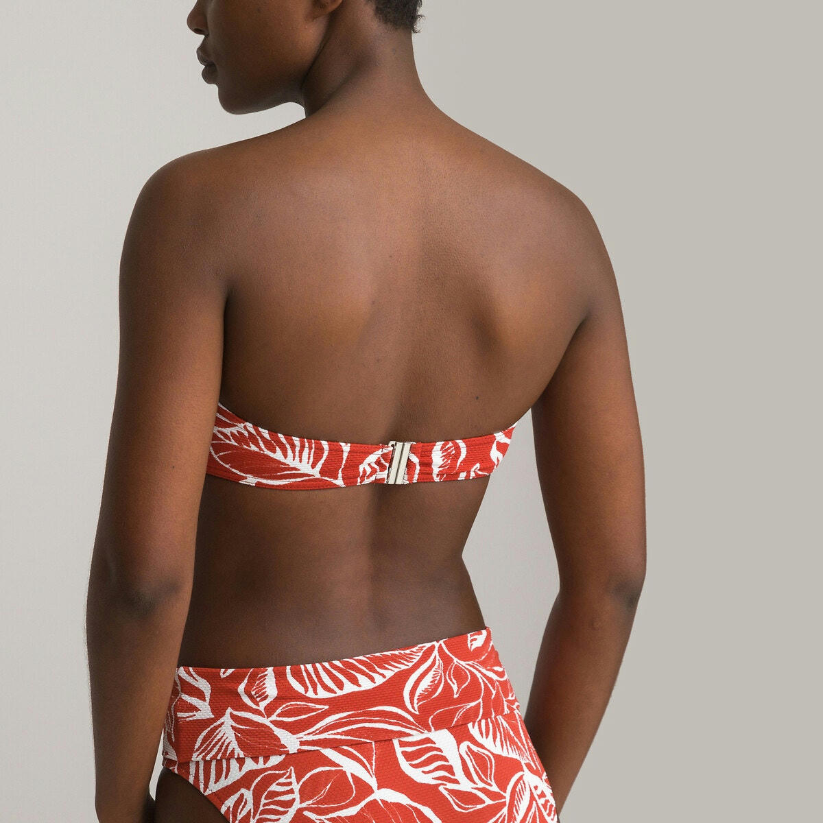 Haut de maillot de bain bandeau, imprimé bicolore