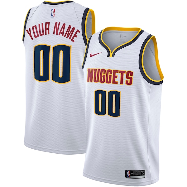 Denver Nuggets Nike Swingman Custom Jersey - Association Edition - White/Navy