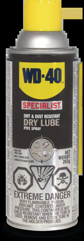 WD-40 Specialist 2209 Dirt & Dust Resistant Dry Lube PTFE Spray, 283-g