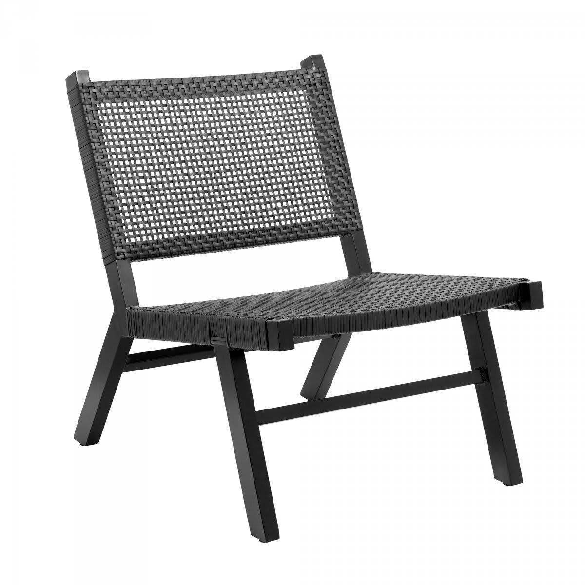 RENA - Fauteuil extérieur aspect osier - Nordal noir