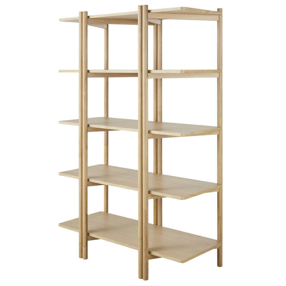 Lourka - Etagère 5 niveaux placage en bois de chêne