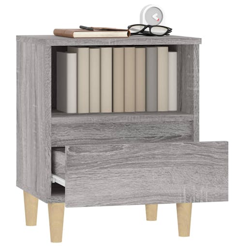 NNEVL Bedside Cabinets 2 pcs Grey Sonoma 40x35x50 cm