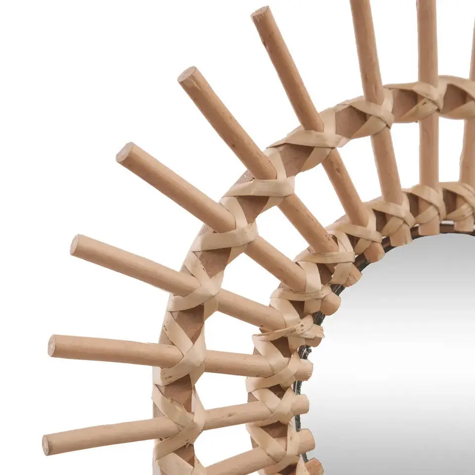 Atmosphera Wandspiegel - rond - rotan - 30 cm - bohemian spiegel