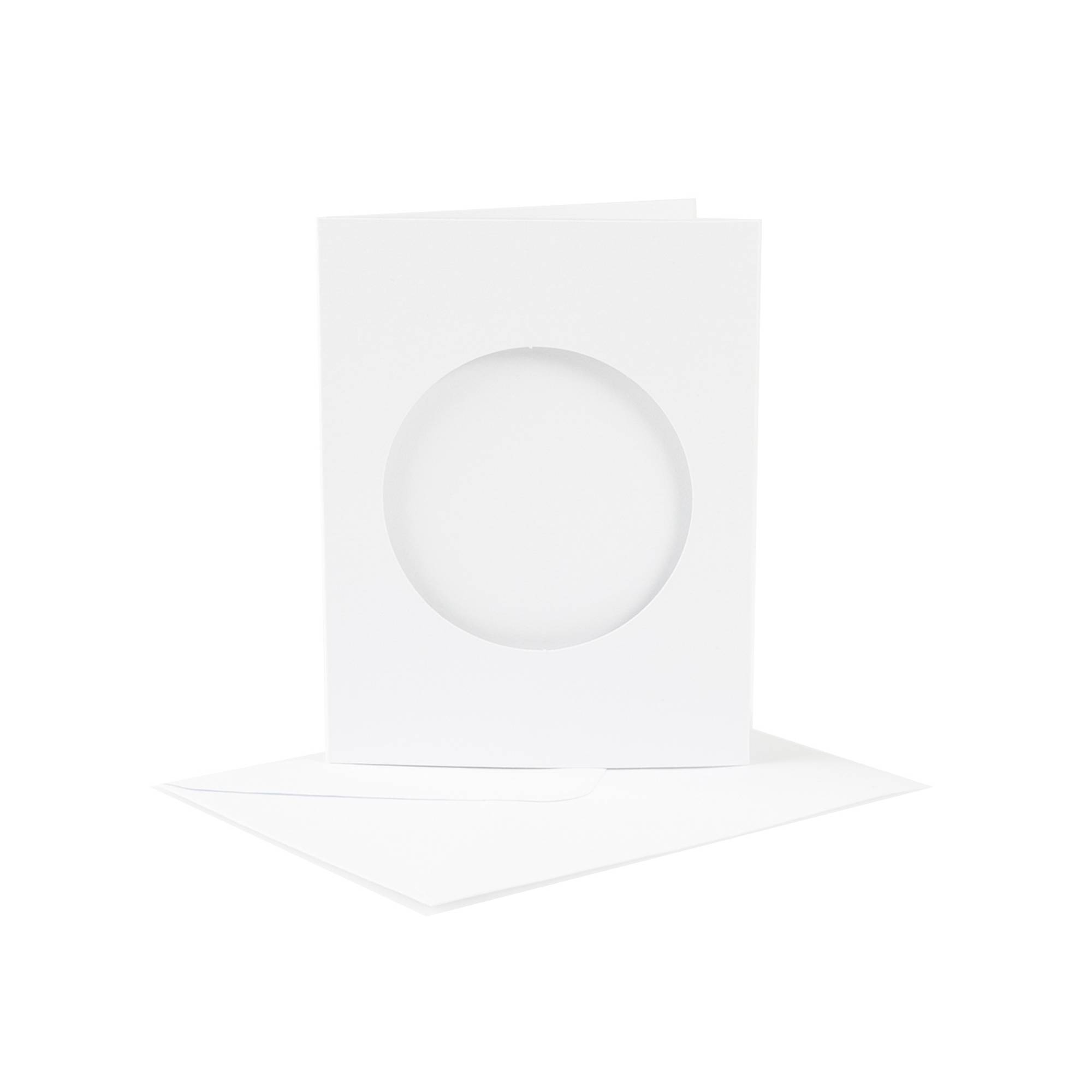 Mini White Trifold Circle Aperture Cards4 Pack