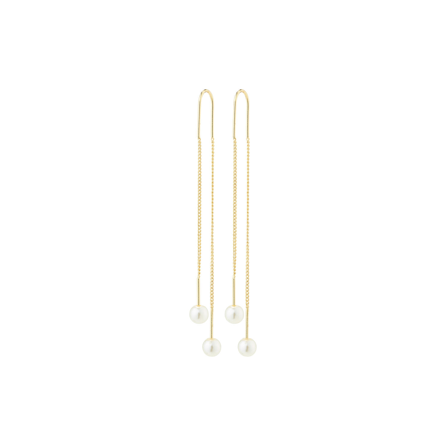 EUONIA Pearl Chain øreringe, gold plated