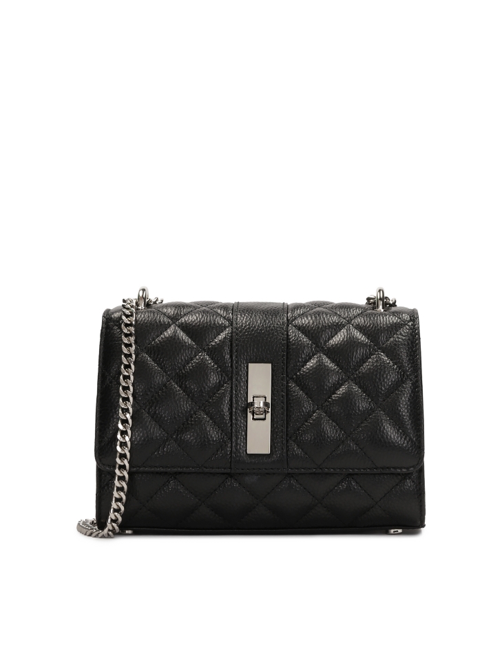 Small chain handbag with decorative quilting