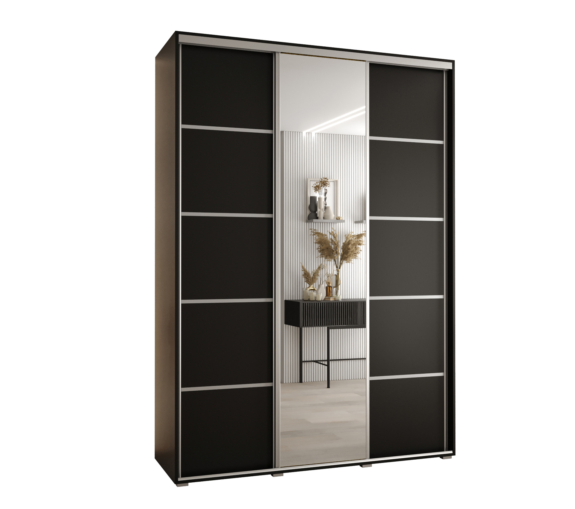 Szafa przesuwna 45 Cannes 5 170 czarny czarny srebrny