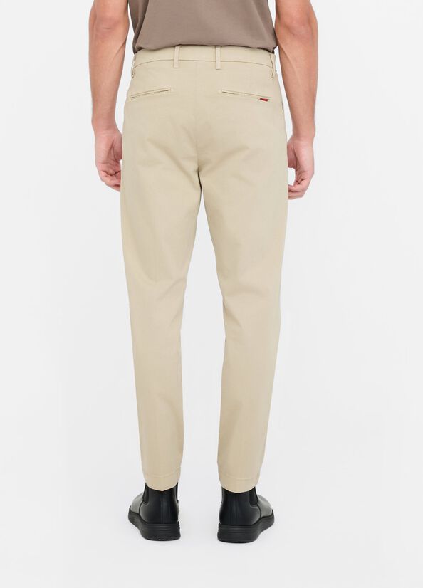 Pantaloni chino in raso con coulisse