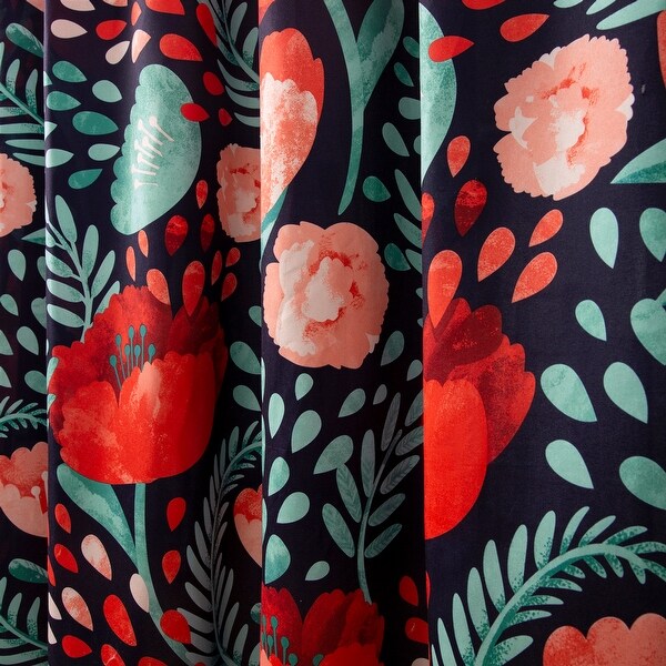 Porch & Den Egger Poppy Pattern Shower Curtain
