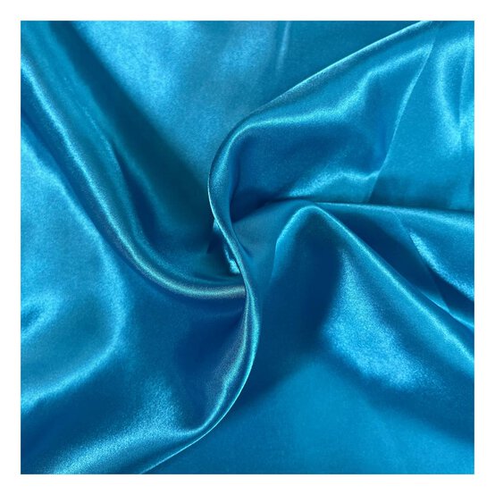 Turquoise Silky Satin Fabric by the Metre
